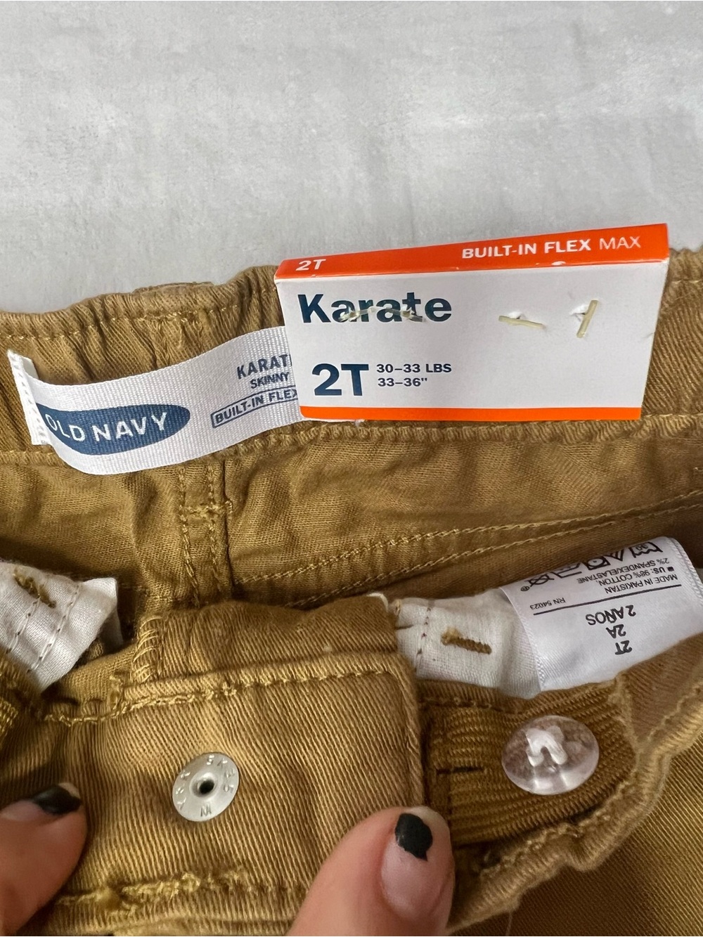 Old Navy Kids Khaki Built-In Flex Karate Skinny Jeans